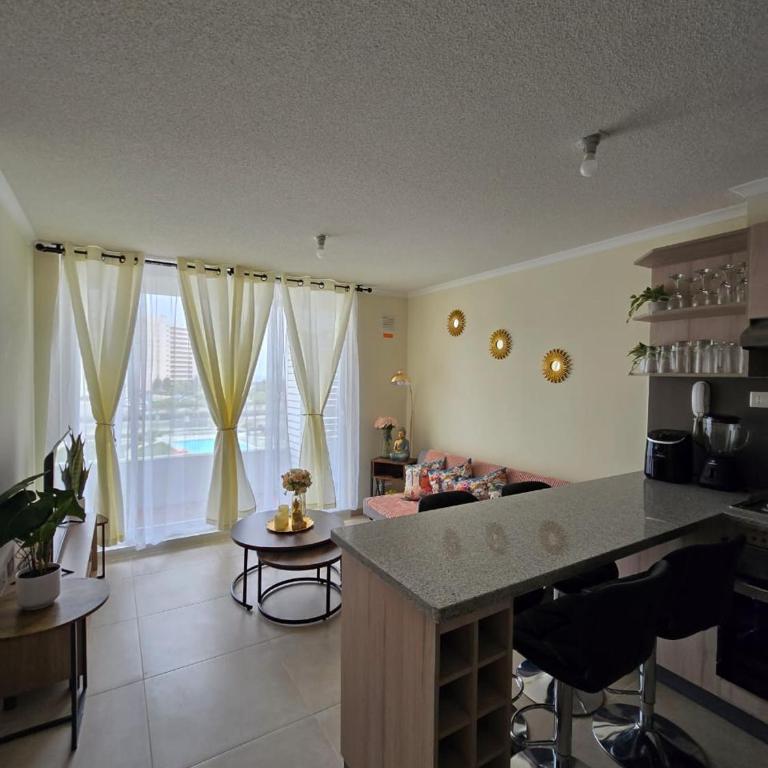 Depto Mi refugio La Serena Beach 2D-1B - Two-Bedroom Apartment with Pool View - 4