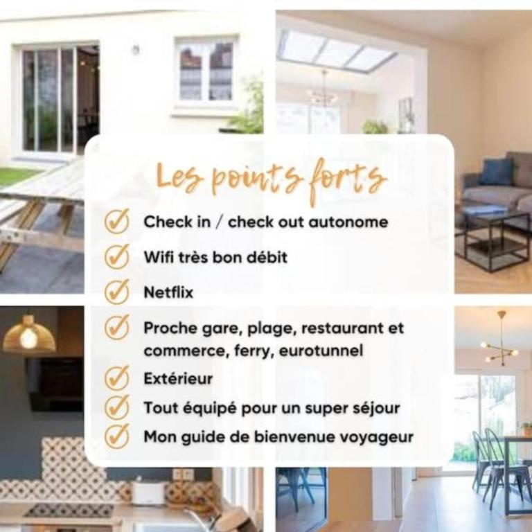 Le grand Messin - Calais Nord -Cour - Plage - Ferry - Eurotunnel - Appartement 2 Chambres - 24