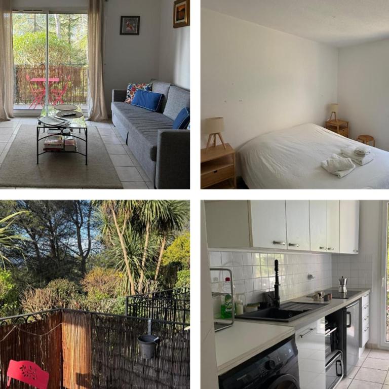 Bright & Calm 50qm - 10 min Antibes - 15 min Cannes - Pool & Tennis - Appartement 1 Chambre - 1