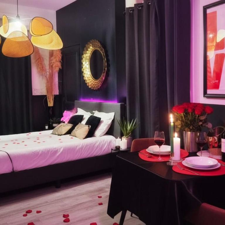 Suite Passion - Jacuzzi privé - Table massage - Deluxe One-Bedroom Apartment - 5