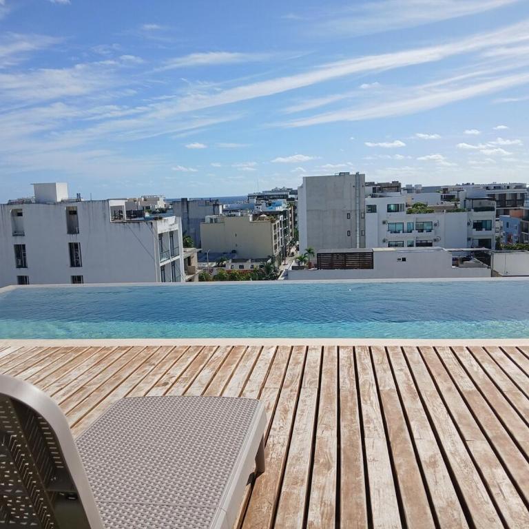 Nuevo estudio con rooftop y alberca cerca de la 5a Av y playa - One-Bedroom Apartment - 17