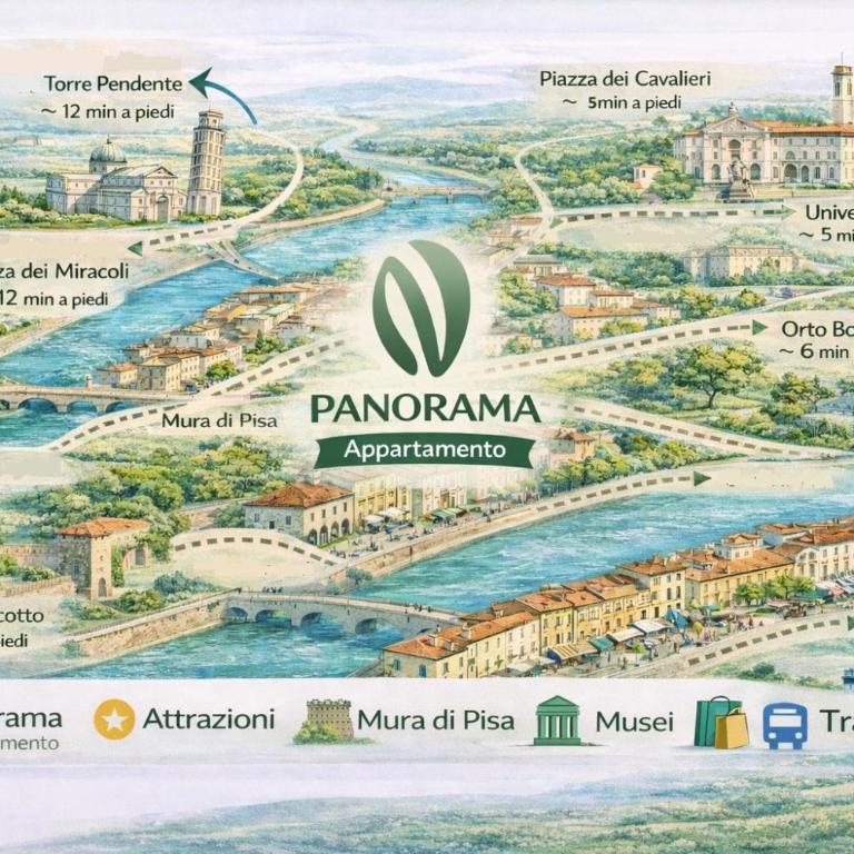 Panorama Apartment Pisa City Center with Stunning Tower View - Appartamento con 2 Camere da Letto - 20