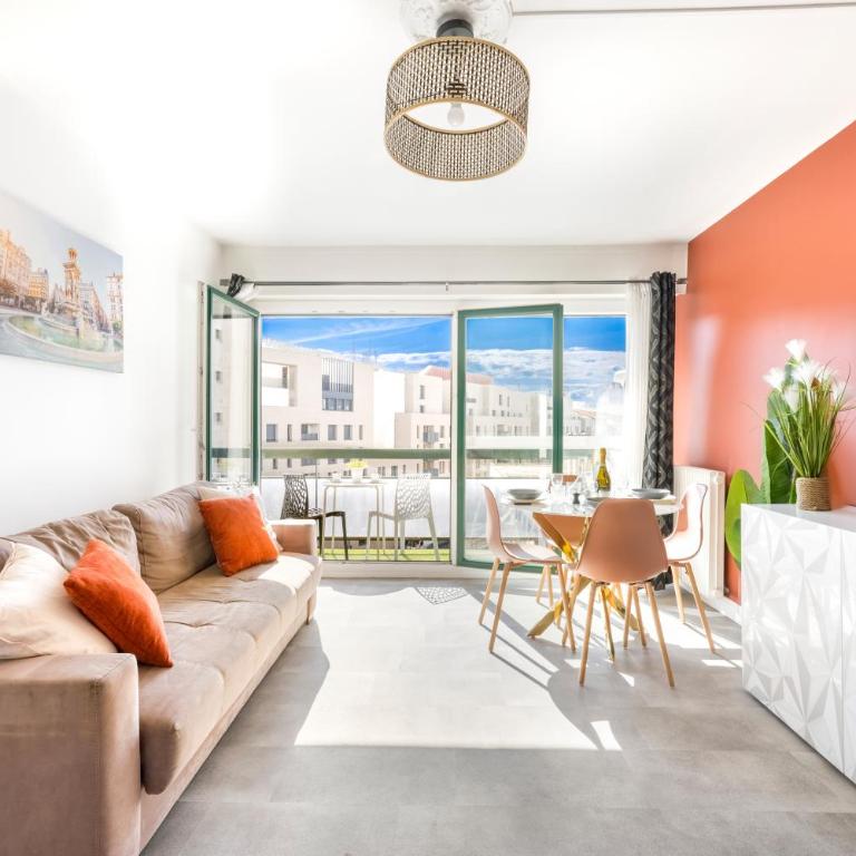 BnGo l Le Spacieux Cocon PartDieu l parking, balcon, 4p - One-Bedroom Apartment - 4