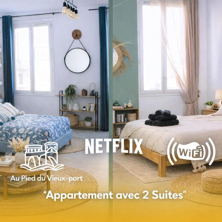 2 Suites au Vieux-Port Marseille- Clim Netflix Wifi - Appartement 2 Chambres - 1