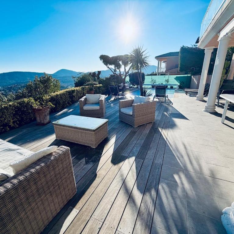 Villa les Amandines 110 m2 swimming pool, sea view air conditioning - Three-Bedroom Villa - 14