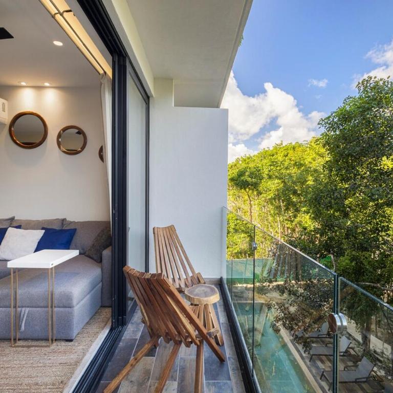 Penthouse 2BR in Tulum with Private Rooftop and Pool - Two-Bedroom Apartment with Balcony and Terrace - 10