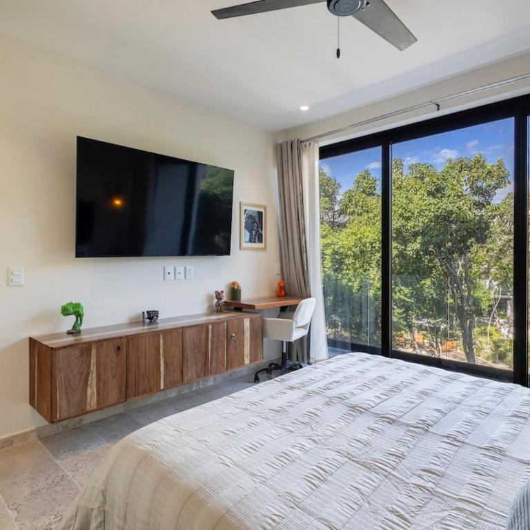 Penthouse 2BR in Tulum with Private Rooftop and Pool - Two-Bedroom Apartment with Balcony and Terrace - 13