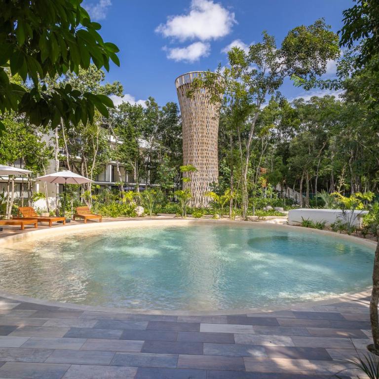 Penthouse 2BR in Tulum with Private Rooftop and Pool - Two-Bedroom Apartment with Balcony and Terrace - 3