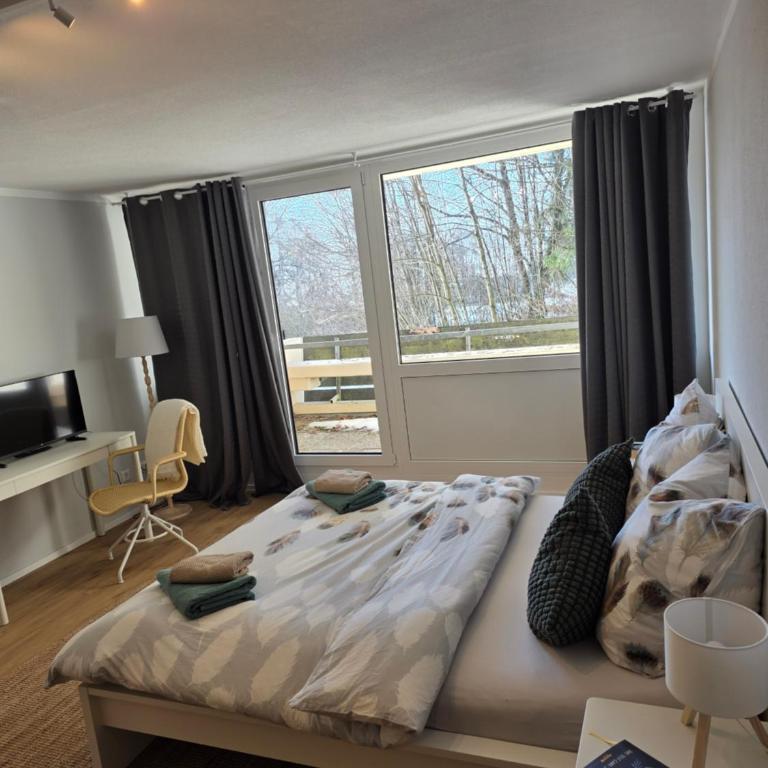 Waldfeder Apartment mit Pool und Fitnessraum, neu und vollsaniert - Apartment mit 1 Schlafzimmer und Blick auf den Park - 11