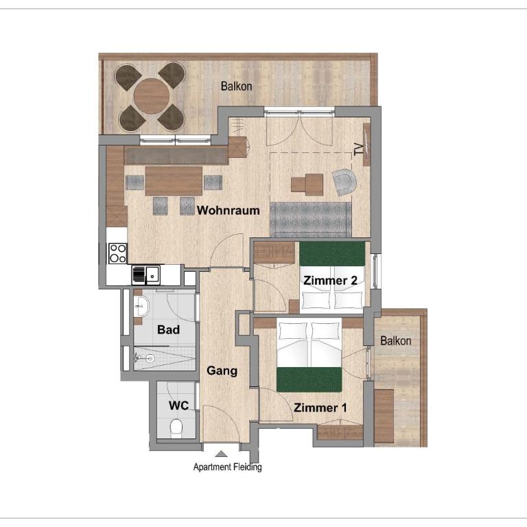 Apartment Anita - Standard Apartment mit 2 Schlafzimmern - 13