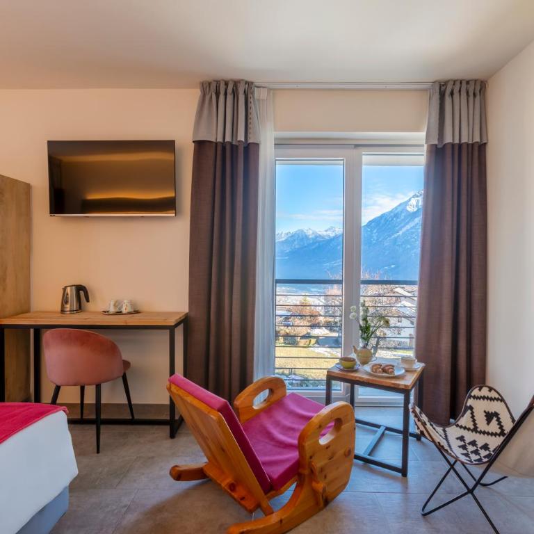 Hirondelle Locanda Vegana - Camera Matrimoniale/Doppia con Letti Singoli con Vista Montagna - 8
