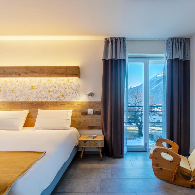 Hirondelle Locanda Vegana - Camera Matrimoniale/Doppia con Letti Singoli con Vista Montagna - 12