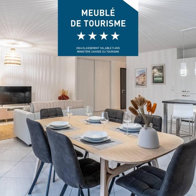 La canopée d'Annecy - spacieux T3 situé à l'entrée de la vieille ville avec garage et grande terasse - Apartment mit 2 Schlafzimmern - 1