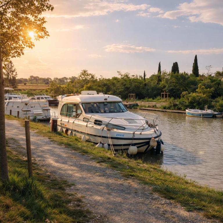 Bateau 6 personnes sans permis terrasse à quai ou Supplément Navigation - Mobilheim - 14