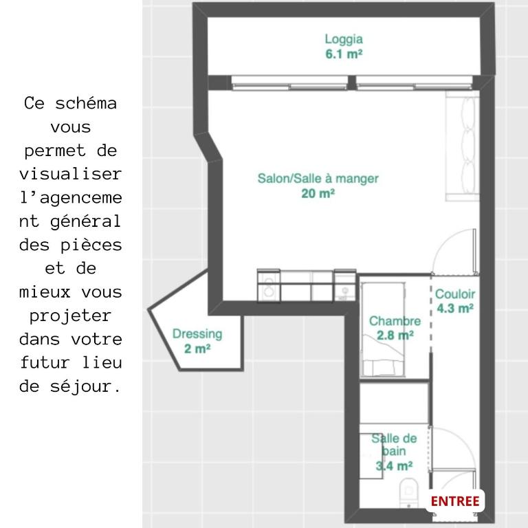 Grand Studio front de mer - Climatiser avec place de parking - One-Bedroom Apartment - 9