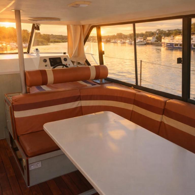 Bateau 6 personnes sans permis terrasse à quai ou Supplément Navigation - Mobilheim - 3