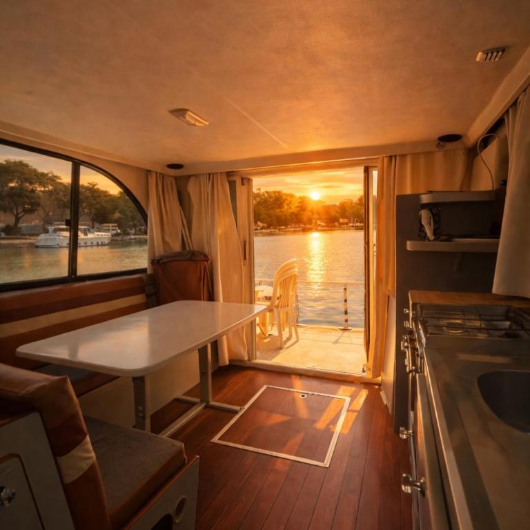Bateau 6 personnes sans permis terrasse à quai ou Supplément Navigation - Mobilheim - 5