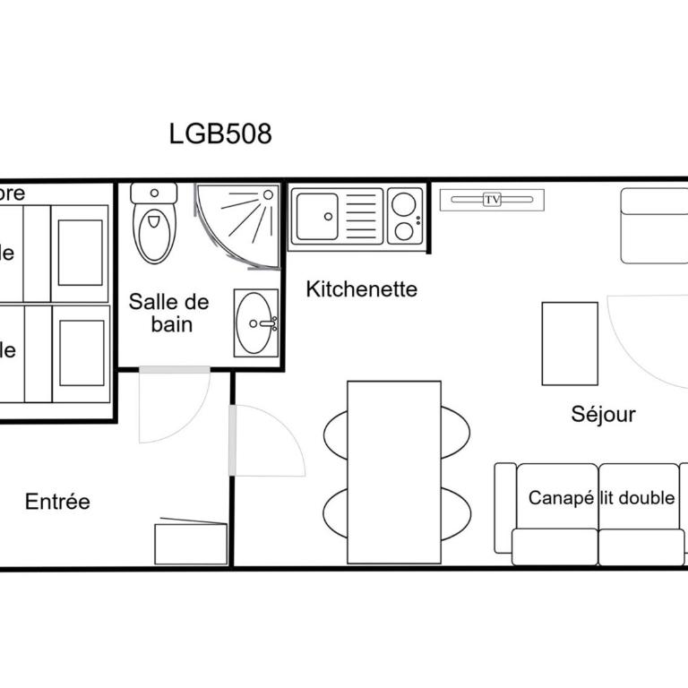 Confortable 2 Pièces, Skis aux Pieds, 2 Ch, 4 Pers, Non-Fumeur - FR-1-182A-16 - Apartment - 12