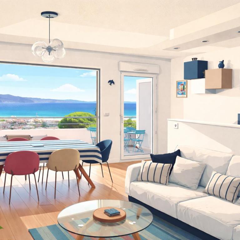 SEA VIEW Classé 3étoiles climatisé belle terrasse magnifique vue mer parking - Apartamento de 1 dormitorio - 1