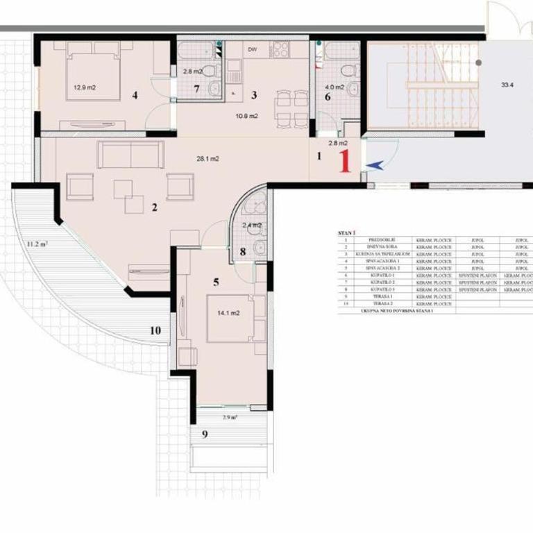 Apartament Nadia DUBRAVA BAR - Two-Bedroom Apartment with Balcony and Sea View - 2