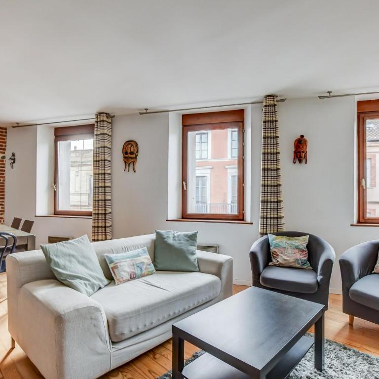 Duplex Tolosa - Pont-Neuf, Dôme de la Grave, 2 BDRs 85m2, AC, Free private car park 200m away - T3 85m2 avec clim, parking couvert gratuit à 200m - Two-Bedroom Apartment - 1
