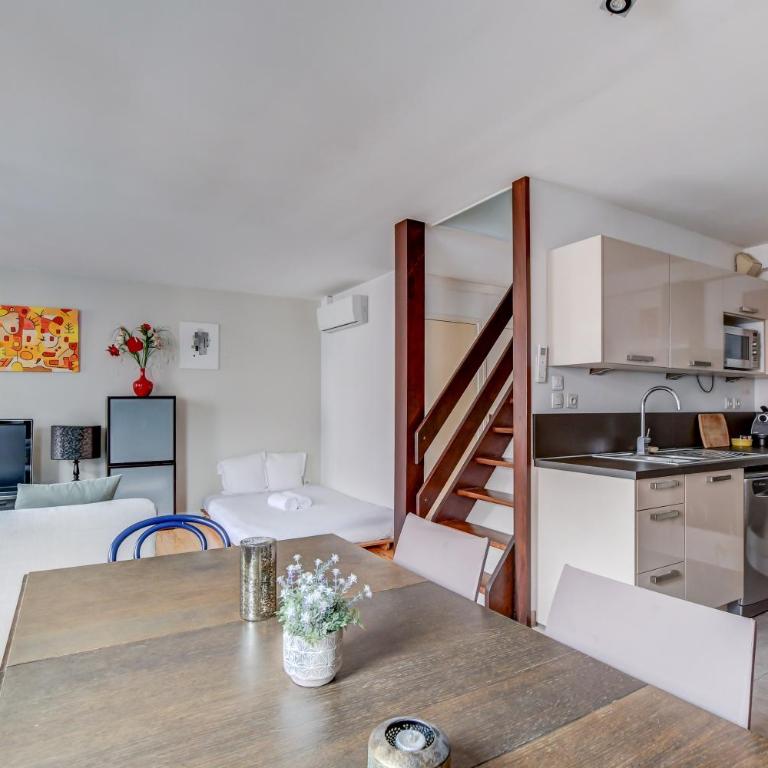 Duplex Tolosa - Pont-Neuf, Dôme de la Grave, 2 BDRs 85m2, AC, Free private car park 200m away - T3 85m2 avec clim, parking couvert gratuit à 200m - Two-Bedroom Apartment - 8