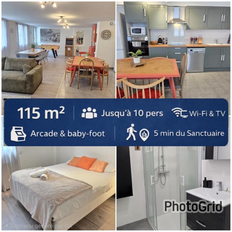 L'arcade Grand appart 10 pers-400m du sanctuaire 3 chambres 2 SDB arcade baby foot - Appartamento con 3 Camere da Letto - 2