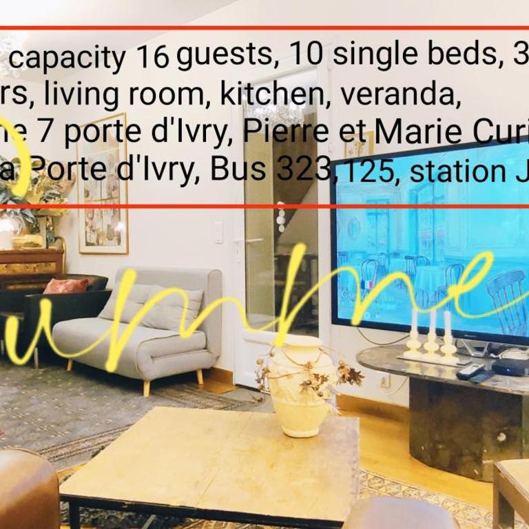 PARIS AUTHENTIC HOUSE Entier 1920's House, For Groups, Métro Line 7 station Pierre et Marie Curie, Porte d'Ivry - Maison 4 Chambres - 37