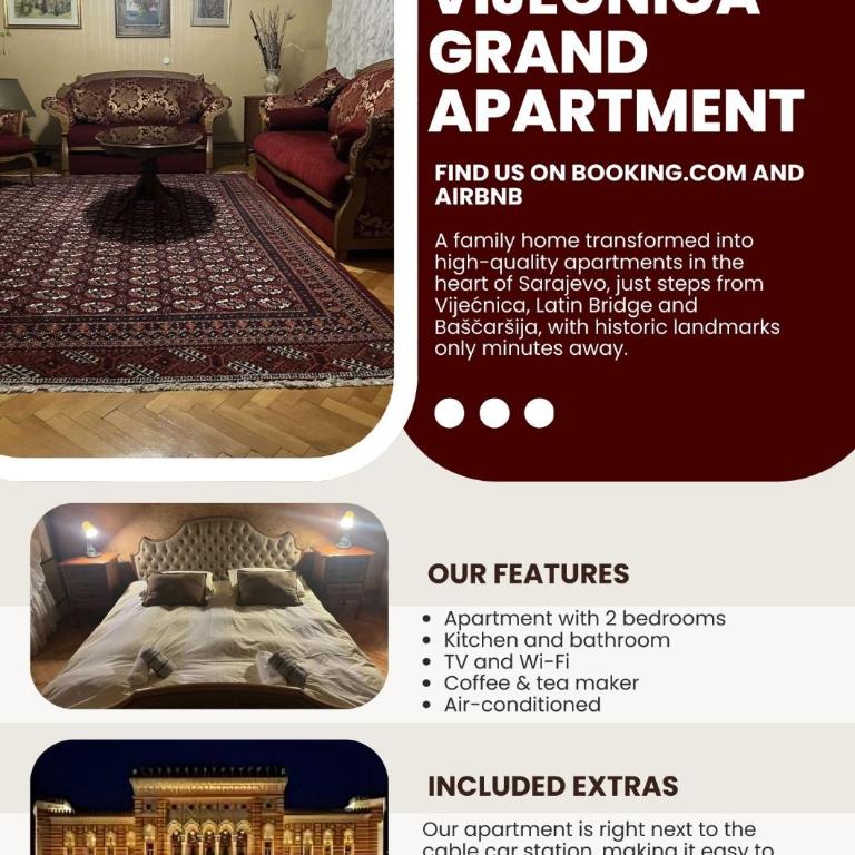 Vijećnica Grand Apartment Sarajevo - Apartman sa 2 Spavaće Sobe - 1