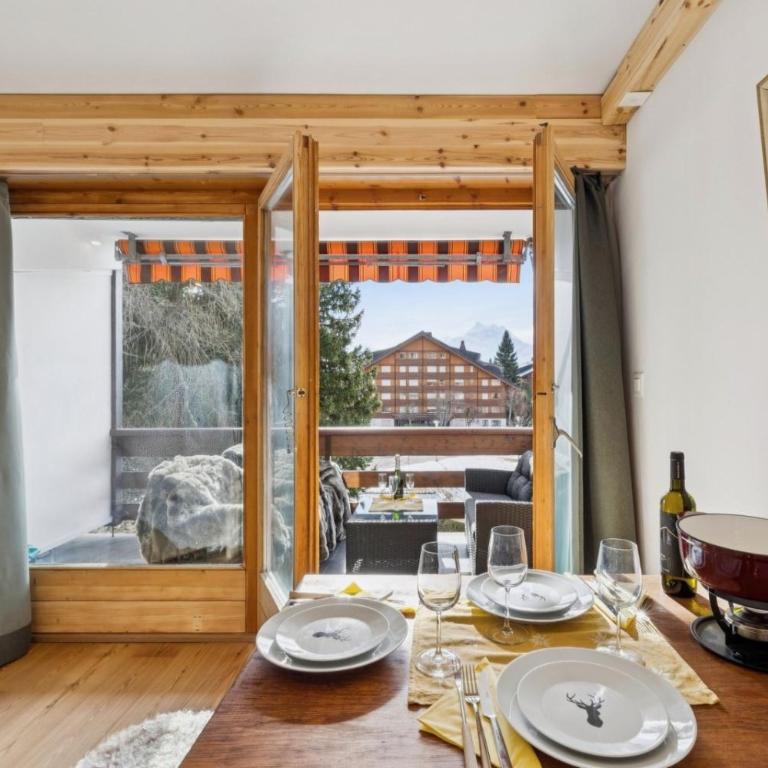 Central studio in Villars sur Ollon, Emeraude, for 3 only 100m to Bretaye ski train - Apartment mit 1 Schlafzimmer - 5