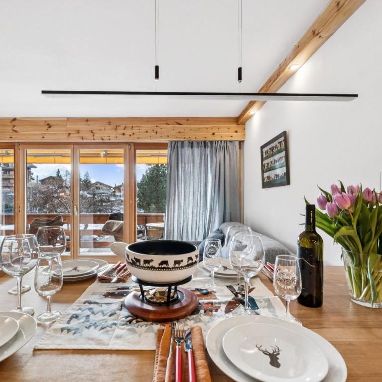 Central flat in Villars sur Ollon, Amethyste, for 4, with two double beds, balcony and 75m to ski-train - Apartment mit 1 Schlafzimmer - 3
