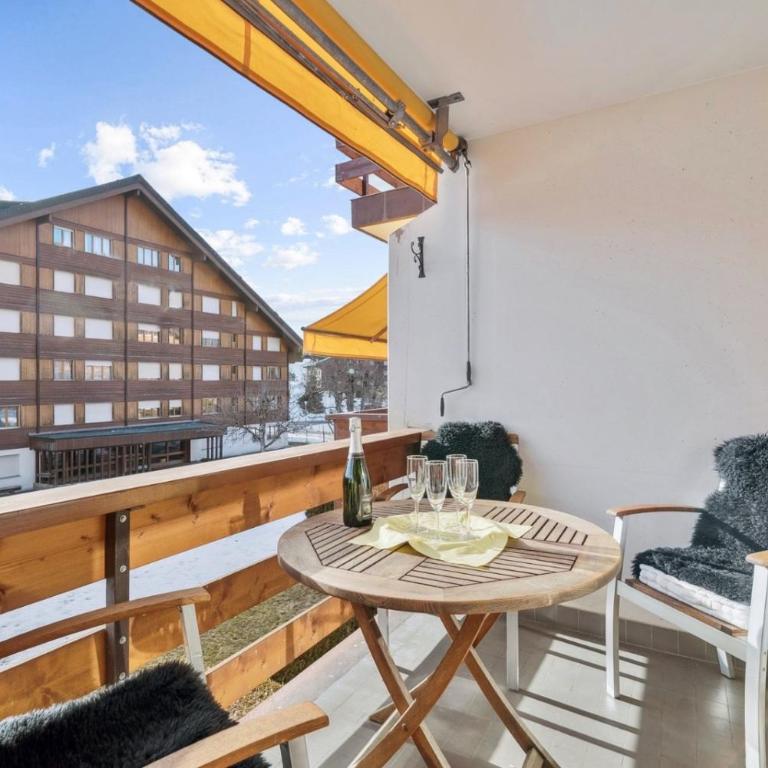 Central flat in Villars sur Ollon, Amethyste, for 4, with two double beds, balcony and 75m to ski-train - Apartment mit 1 Schlafzimmer - 1