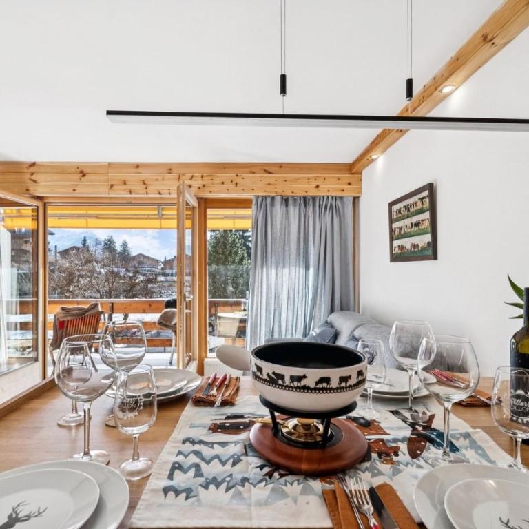 Central flat in Villars sur Ollon, Amethyste, for 4, with two double beds, balcony and 75m to ski-train - Apartment mit 1 Schlafzimmer - 4