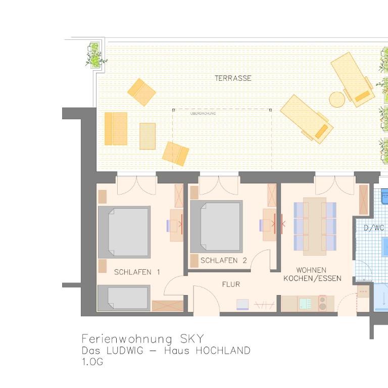 DAS LUDWIG - Haus HOCHLAND - Apartment mit 2 Schlafzimmern und Terrasse - 32