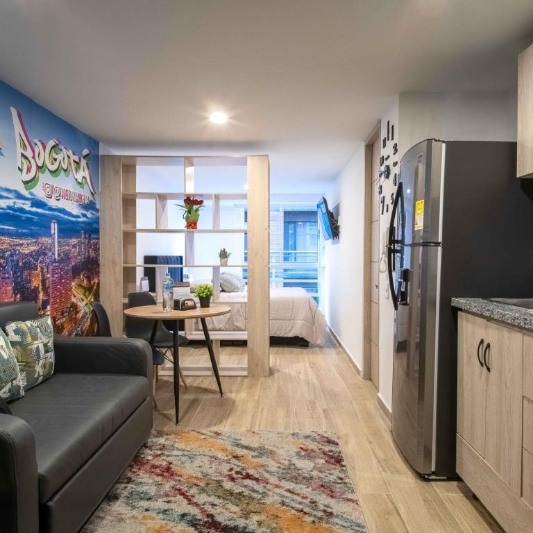 Alojamiento entero en Bogotá a 10 Min La Candelaria Torre Ventto - Apartamento Estudio - 1 cama doble - 14