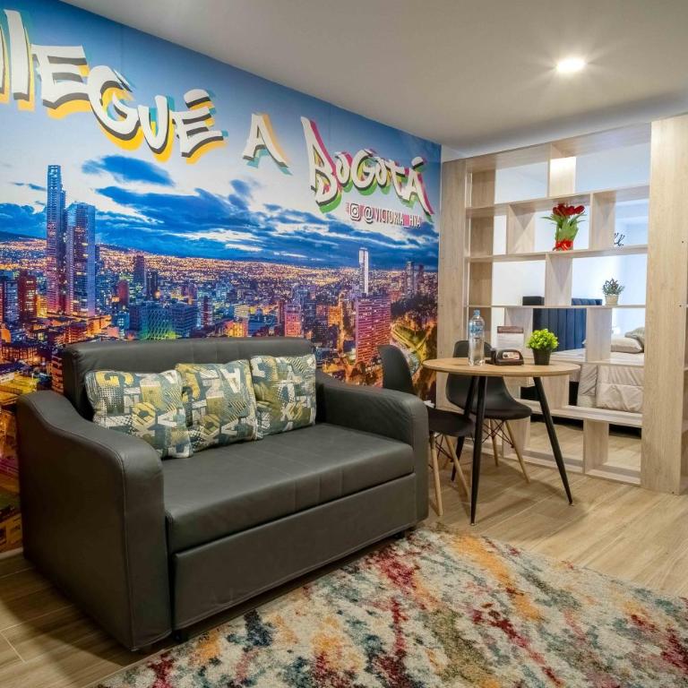 Alojamiento entero en Bogotá a 10 Min La Candelaria Torre Ventto - Apartamento Estudio - 1 cama doble - 15
