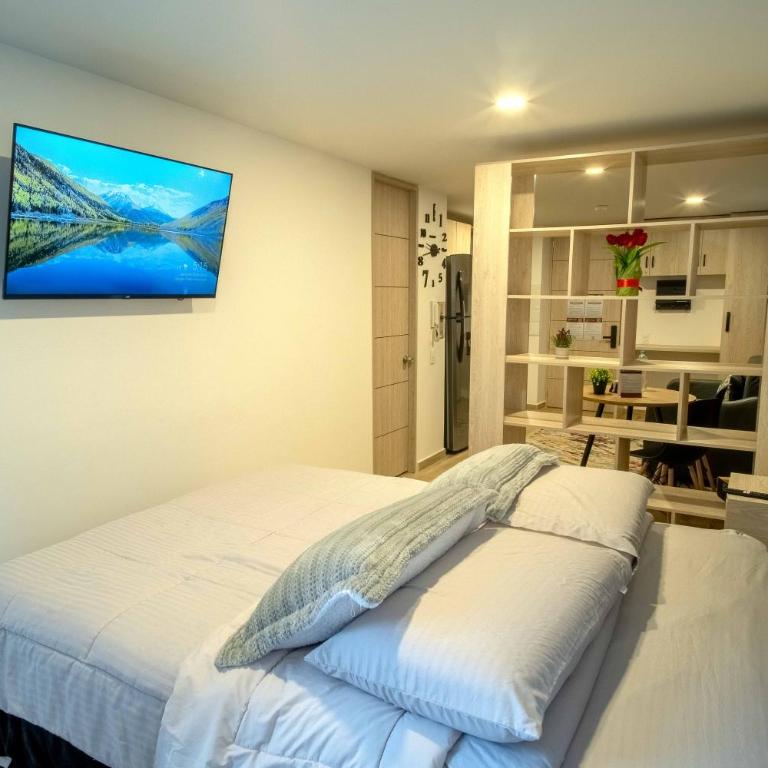 Alojamiento entero en Bogotá a 10 Min La Candelaria Torre Ventto - Apartamento Estudio - 1 cama doble - 4