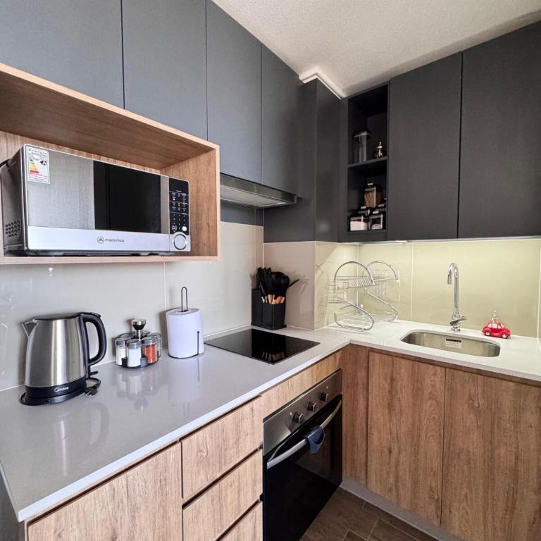 Moderno Espacio Céntrico a Pasos Del Metro De Santiago Con Wifi - One-Bedroom Apartment - 5