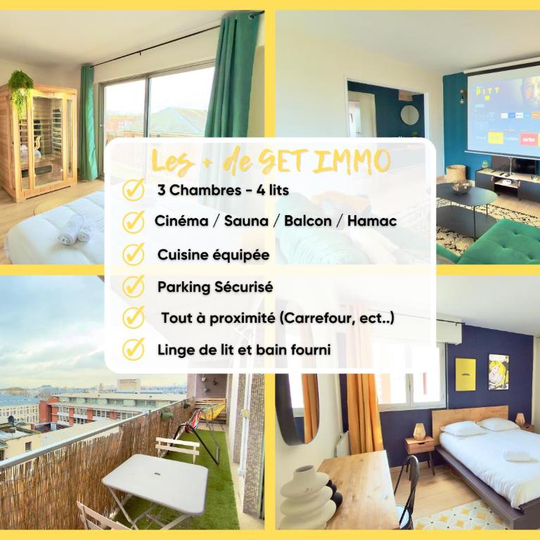 Vue Toits d Amiens Sauna & Cinéma Balcon Parking - Three-Bedroom Apartment with View - 3