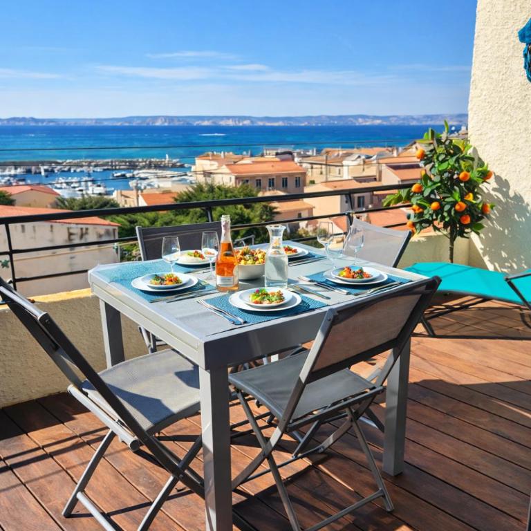 T3 Duplex Cosy , vue mer, terrasse, 5 min mer - Appartement 2 Chambres avec Terrasse et Vue sur la Mer - 10