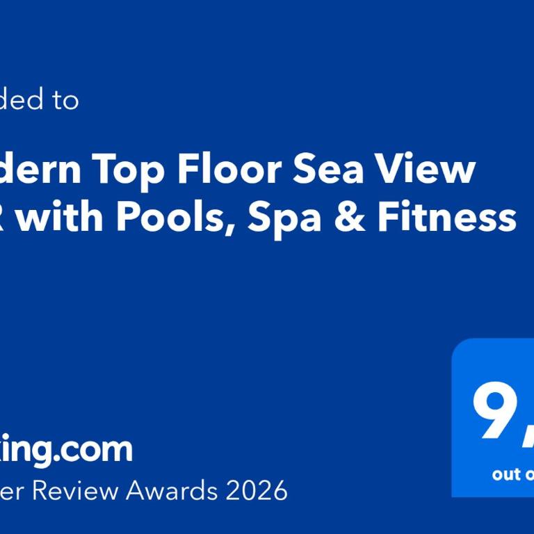 Modern Top Floor Sea View 3BR with Pools, Spa & Fitness - Apartment with Sea View - 14