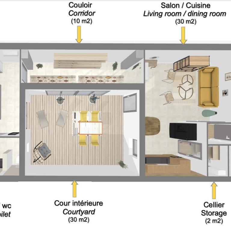 Maison de Plain Pied, 65 m2, Hyper Centre, Terrasse 30m2 - Maison 1 Chambre - 27