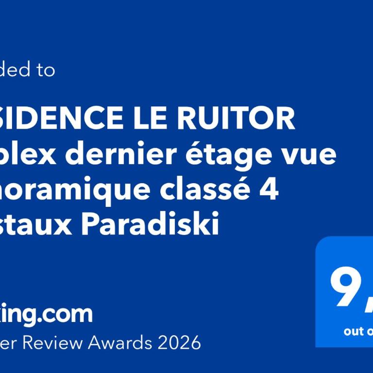 RESIDENCE LE RUITOR Duplex dernier étage vue panoramique classé 4 Cristaux Paradiski Piscine privée chauffée en ETE - Appartement en Duplex - 5