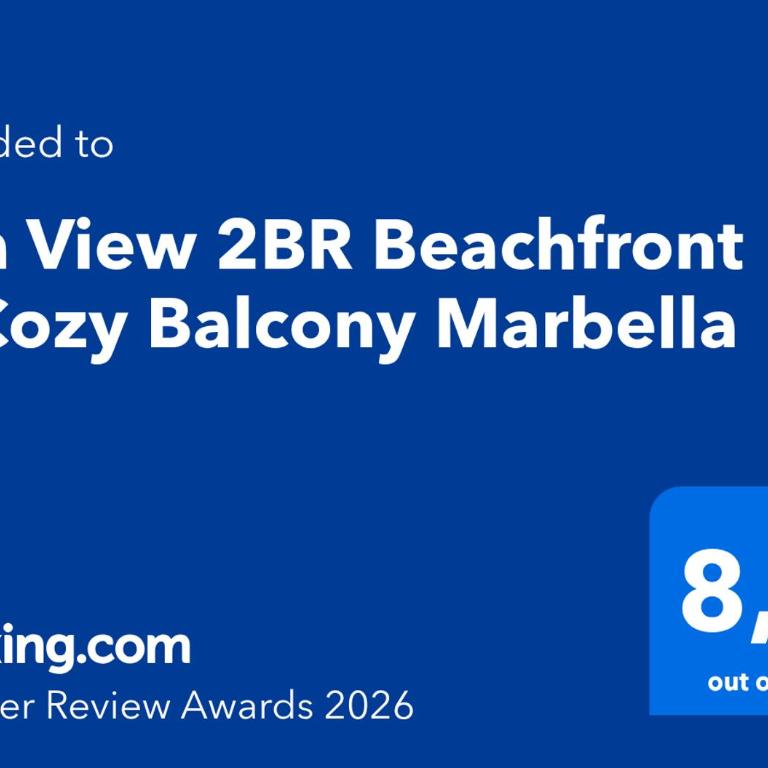 Sea View 2BR Beachfront & Cozy Balcony Marbella - Two-Bedroom Apartment - 2