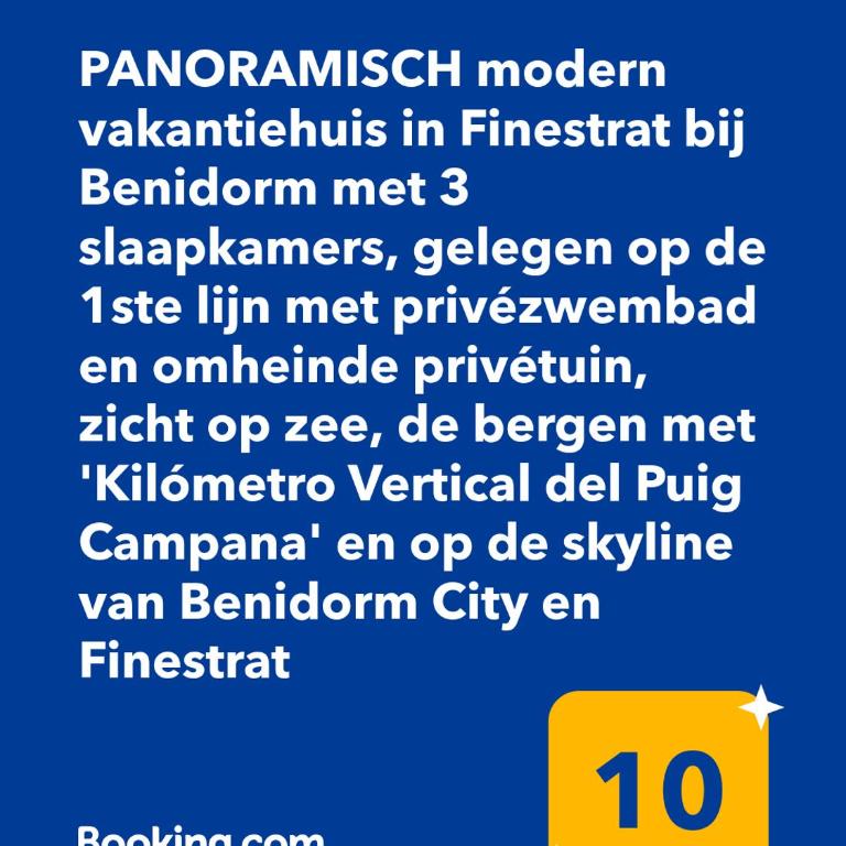 PANORAMISCH modern vakantiehuis in Finestrat bij Benidorm met 3 slaapkamers, gelegen op de 1ste lijn met privézwembad en omheinde privétuin, zicht op zee, de bergen met 'Kilómetro Vertical del Puig Campana' en op de skyline van Benidorm City en Finestrat - Casa de 3 dormitorios - 37