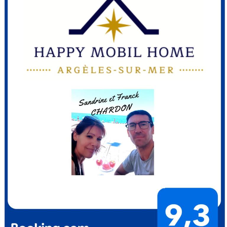HappyMobilhome Argelès-sur-mer -plage à 500m- Camping 4 étoiles Del Mar - Mobile Home - 1