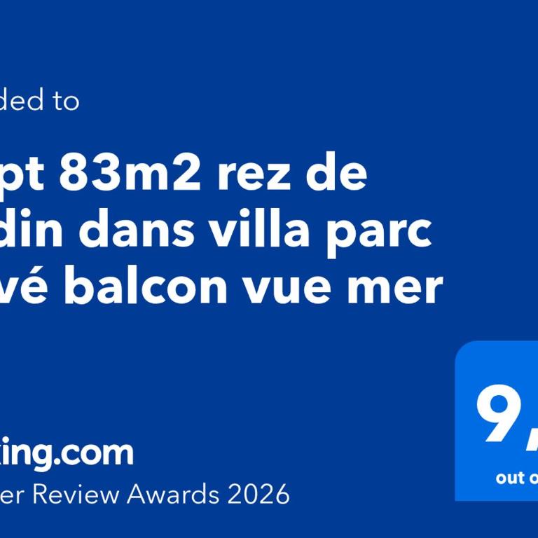 Appt 83m2 rez de jardin dans villa parc privé balcon vue mer - Apartment mit 1 Schlafzimmer und Gartenblick - 13