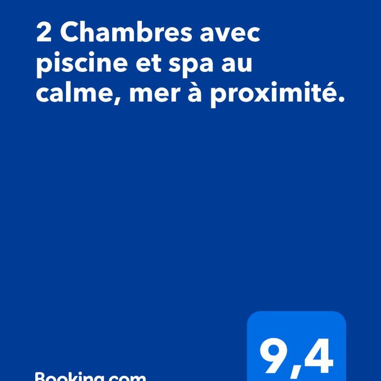 2 Chambres avec piscine et spa au calme, mer à proximité. - Chambre Double - Vue sur Piscine - 1