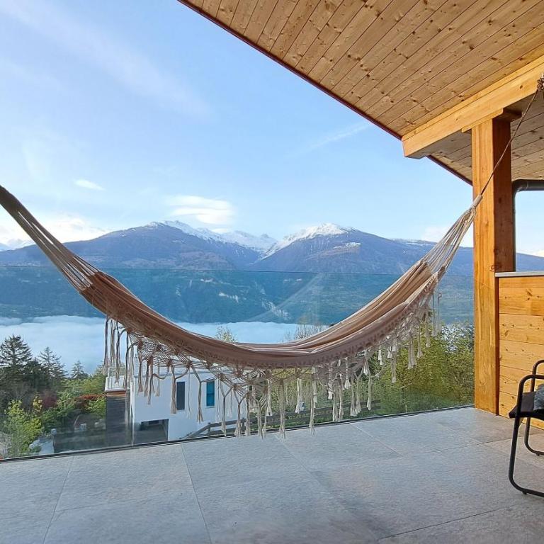 Chalet Diognysos B&B, Wellness & Boutique Hotel, Valais Crans-Montana Diogne - Chambre Double - Vue sur Montagne - 7