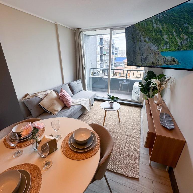 Depto moderno cerca del Estadio Nacional con Check in digital y Parking - Two-Bedroom Apartment - 3